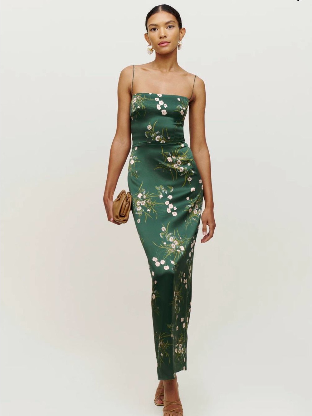 Reformation Frankie Dress Green Floral